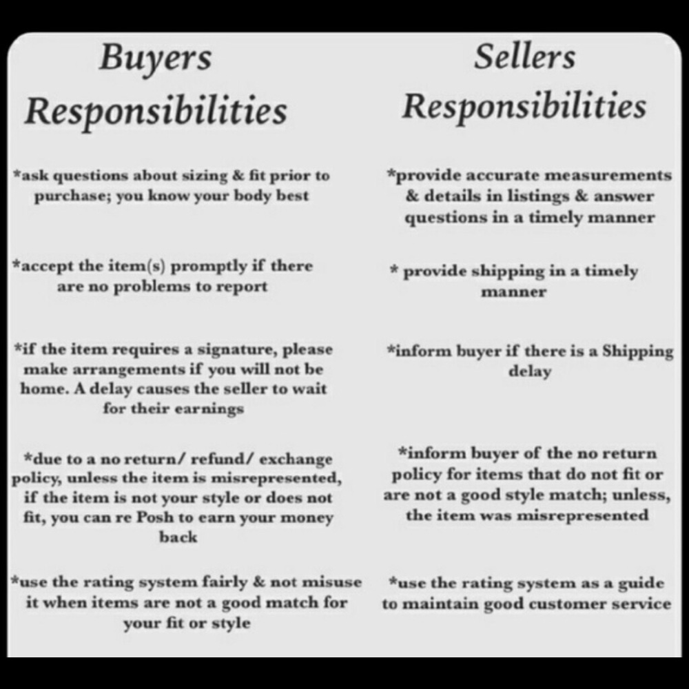 Please be a responsible customer